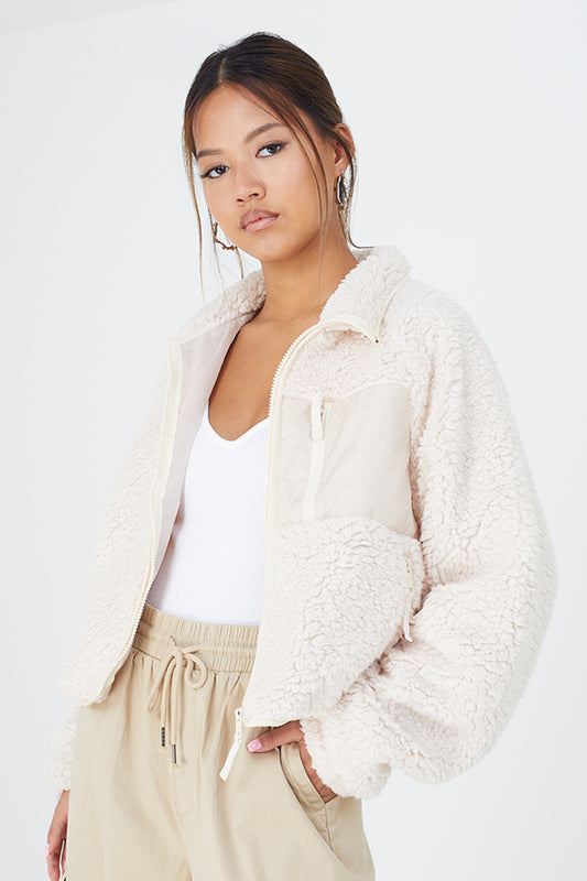 Cropped Fleece With Pocket Detail