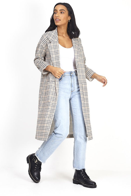 Heritage Check Design Long Duster Jacket