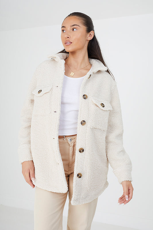 Curled Faux Fur Shacket