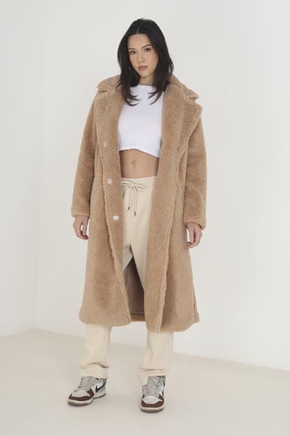 Maxi Length Short Pile Sherpa Fur Jacket