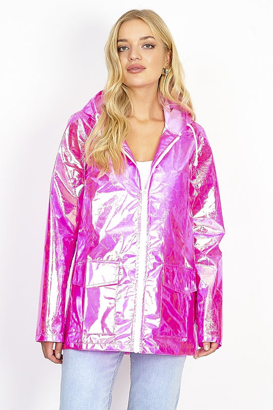Unicorn Hologrpahic Shine Festival Hooded Mac