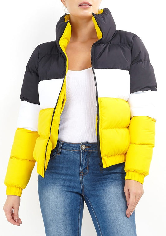 Colour Block Padded Puffer Jacket