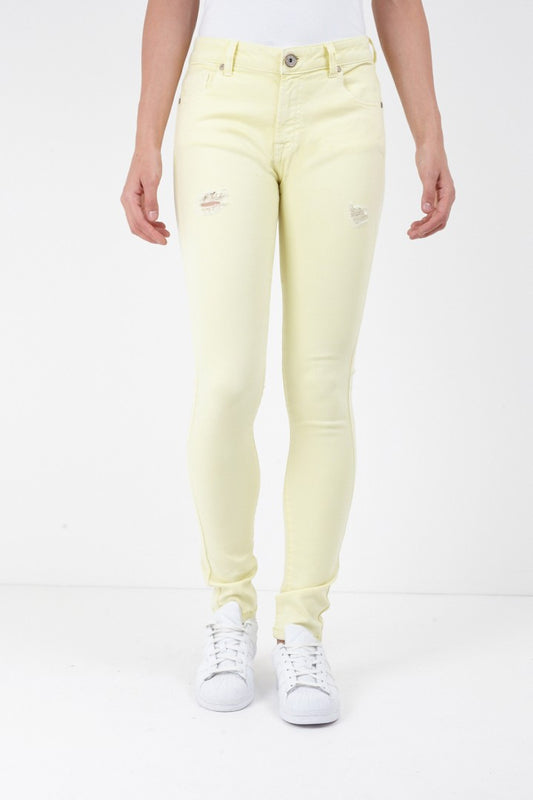 Jenna Lemon Pastel Abrasion Detail Skinny Jeans