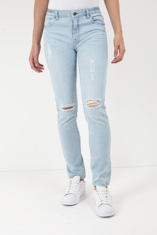 Serina Mid Rise Ripped Skinny Jeans