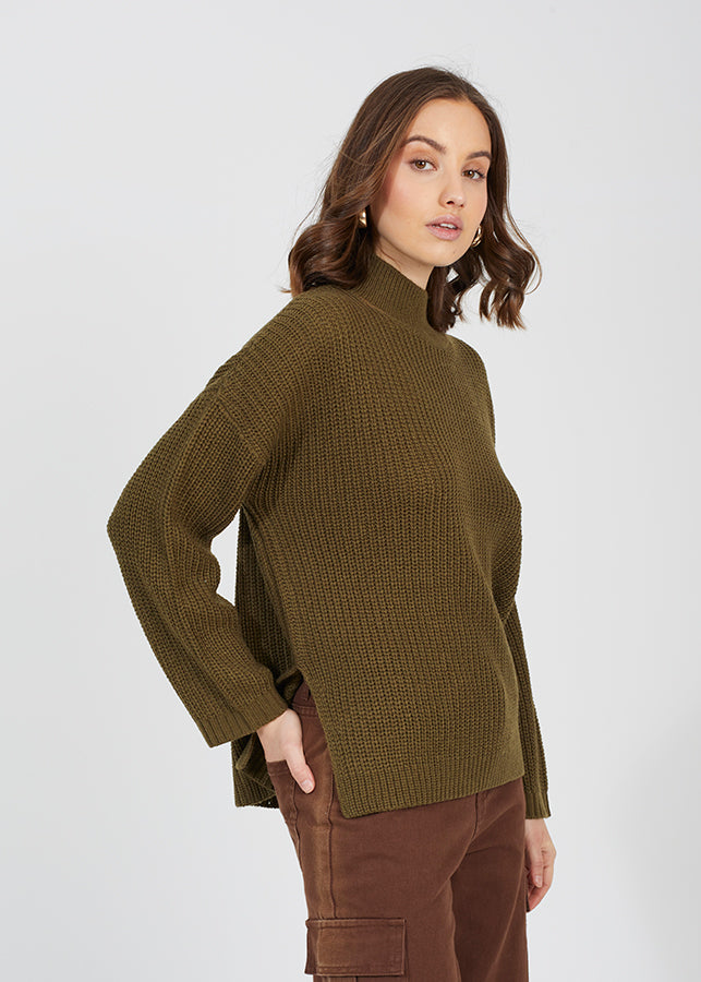 Ladies Brave Soul Khaki Knitwear