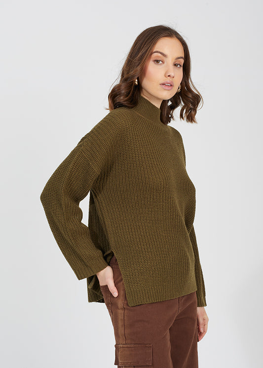 Ladies Brave Soul Khaki Knitwear