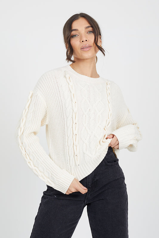 Ladies Brave Soul Cream Knitwear