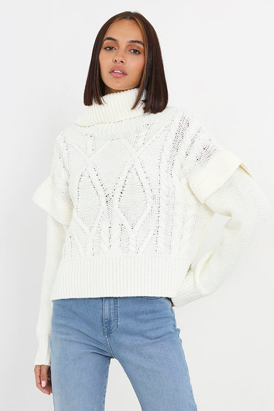 Ladies Brave Soul Cream Knitwear