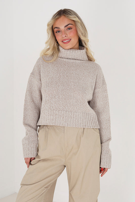Roll Neck Croed Twist Jumper
