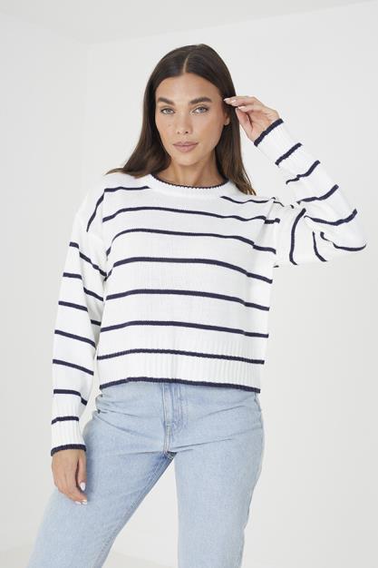 Brave Soul Crew Neck Stripe Jumper