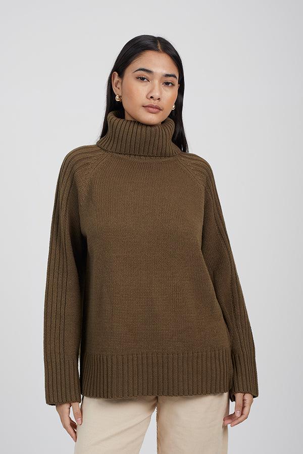Ladies Brave Soul Khaki Knitwear