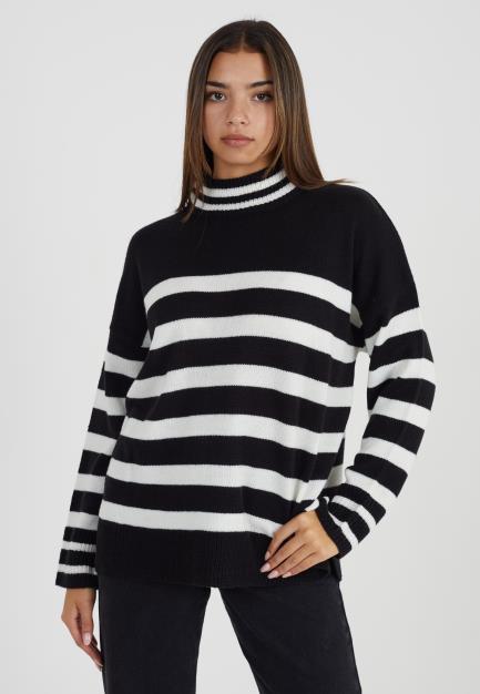Roll Neck Stripe Jumper
