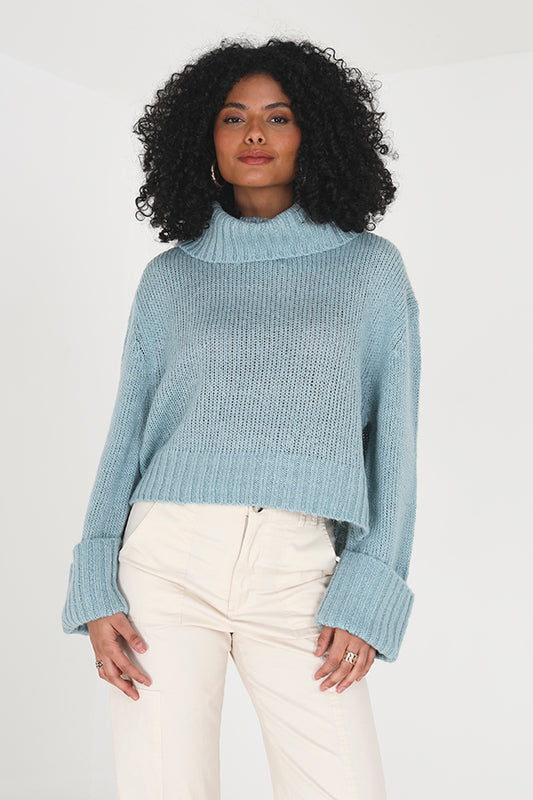 Jumper With Roll Neck And Side Split