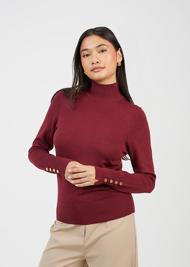 Ladies Brave Soul Wine Knitwear
