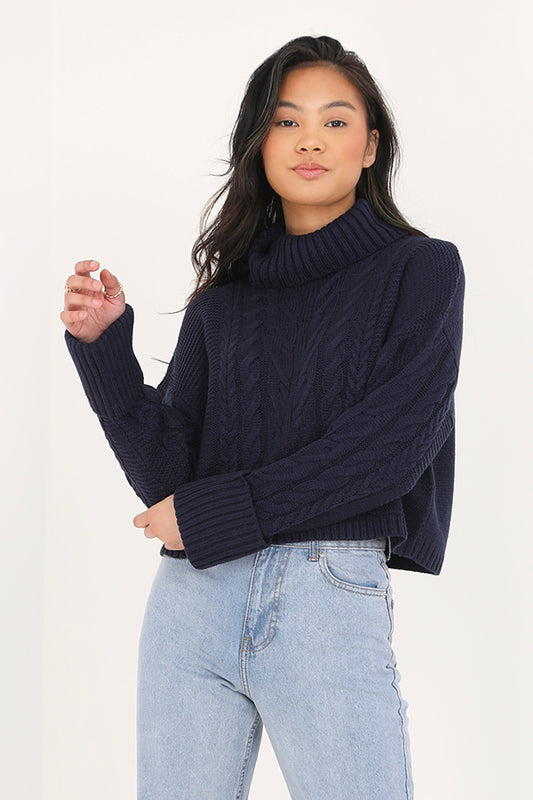 Ladies Brave Soul Navy Knitwear