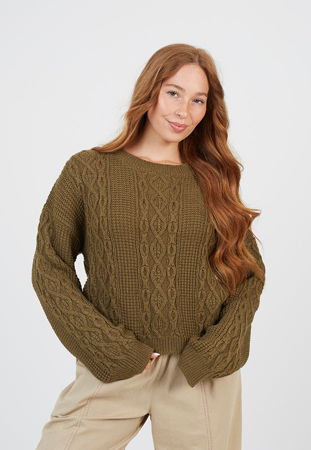 Ladies Brave Soul Khaki Knitwear