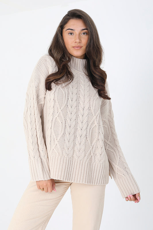 Roll Neck Cable Jumper