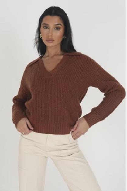Brave Soul Etta Polo Collar Jumper