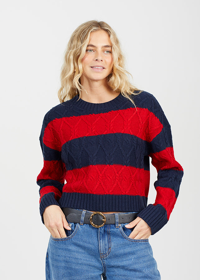 Ladies Brave Soul Navy Knitwear