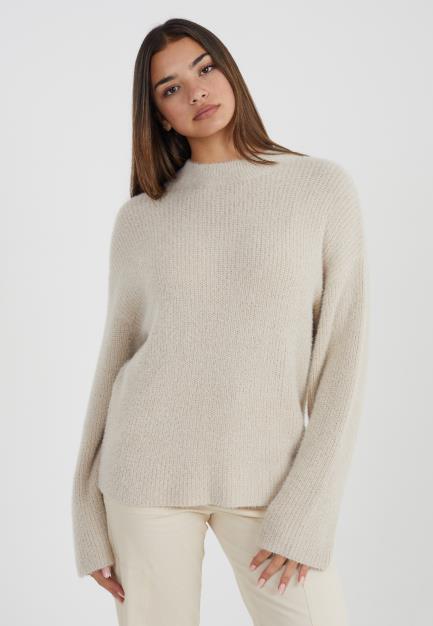 Turtle Neck Fluffy Knit Jumper