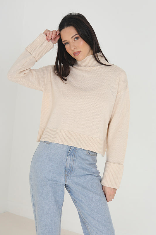 Turtle Neck Fisherman Knit Jumper