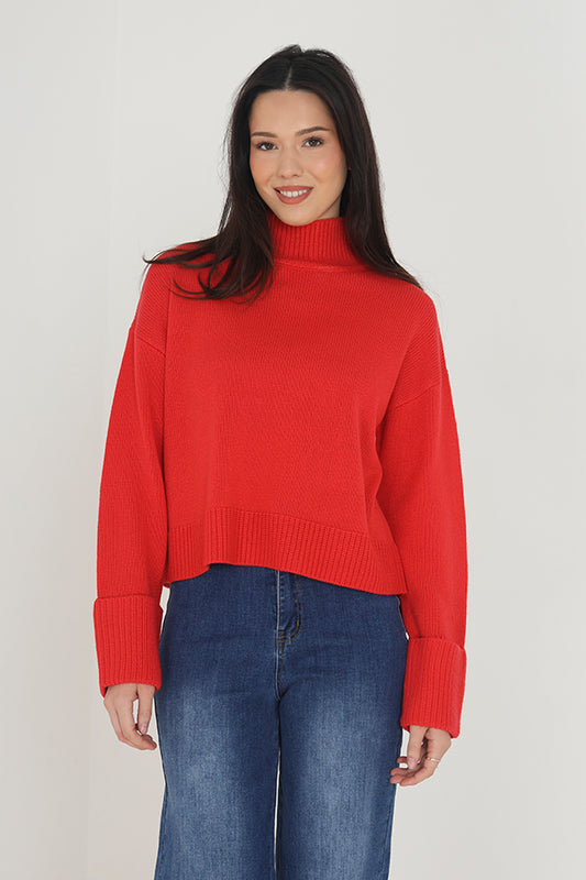 Turtle Neck Fisherman Knit Jumper