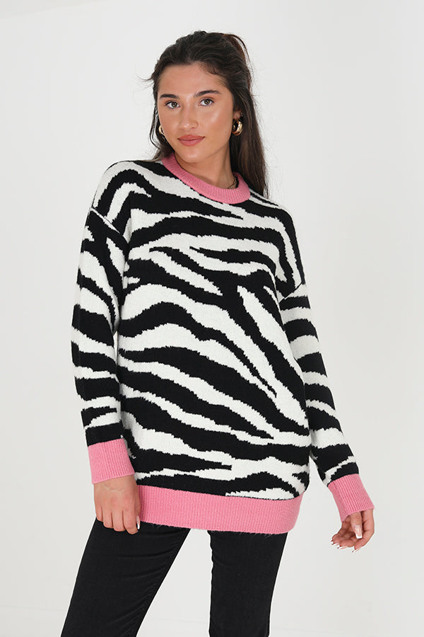 Tunic Oversized Animal Jacquard Jumper