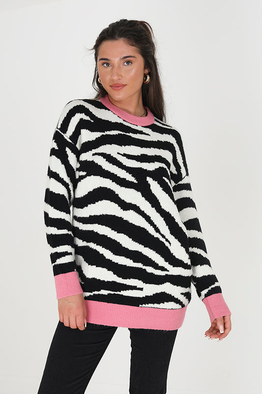 Tunic Oversized Animal Jacquard Jumper