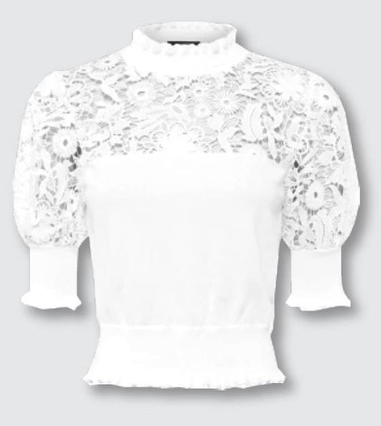 Crochet Mix Knit Jumper