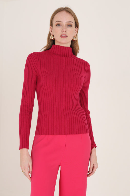 Turtle Neck Rib Jumper