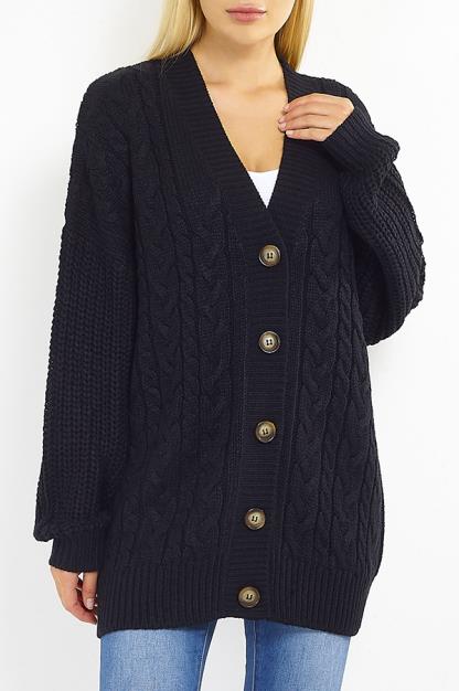 Chunky Button Through Cable Knit Cardigan