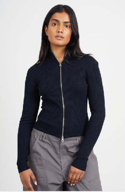 Brave Soul Ribbed Knitted Zip Up Track Top