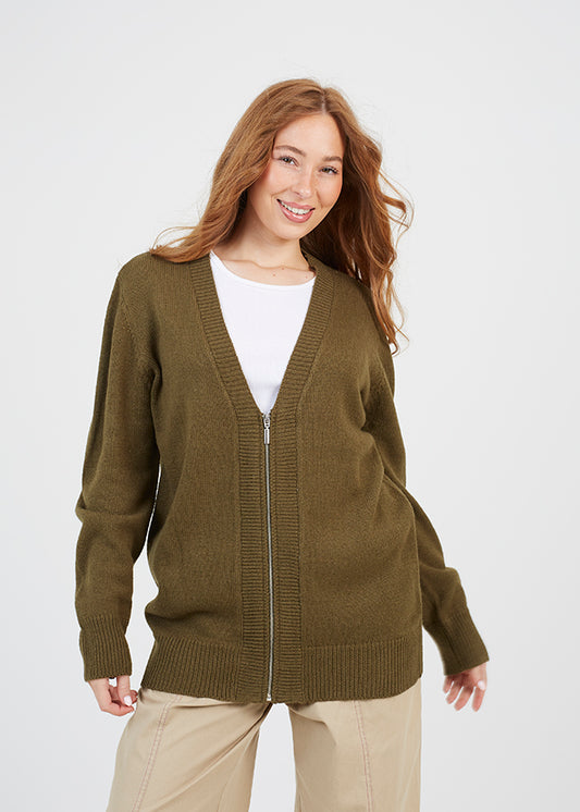 Ladies Brave Soul Khaki Cardigan