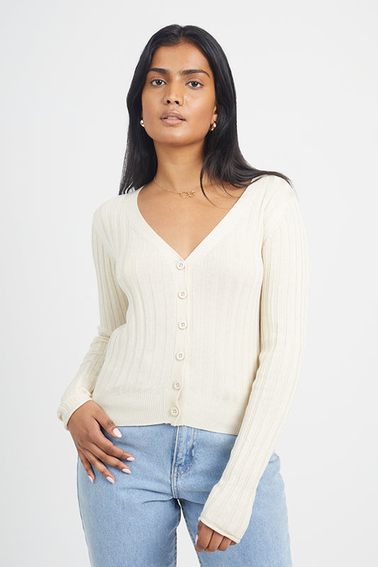 Open Front Rib Cardi