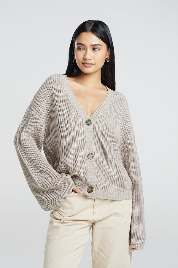 Ladies Brave Soul Beige Cardigan