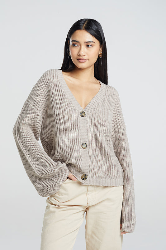 Ladies Brave Soul Beige Cardigan