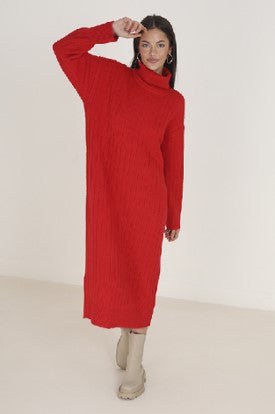 Brave Soul High Neck Slouchy Midaxi Knitted Dress