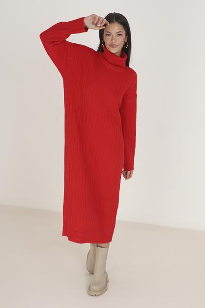 Brave Soul High Neck Slouchy Midaxi Knitted Dress