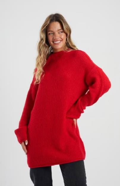 Brave Soul Eagle Knitted Turtle Neck Jumper Mini Dress
