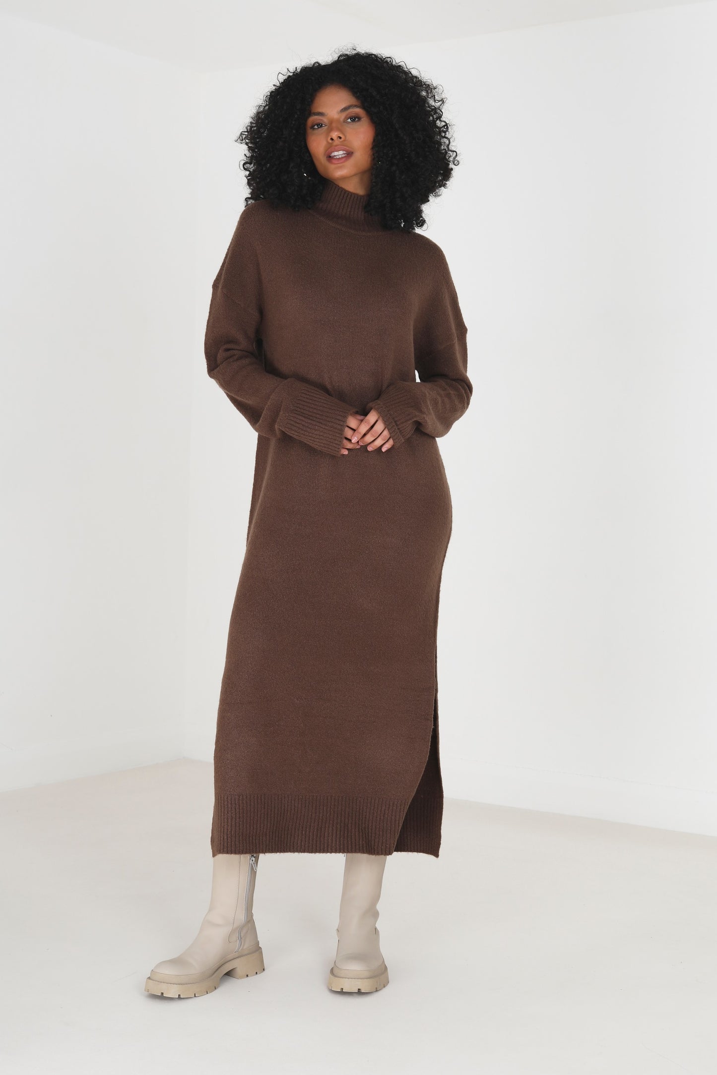 Turtle Neck Longline Dress