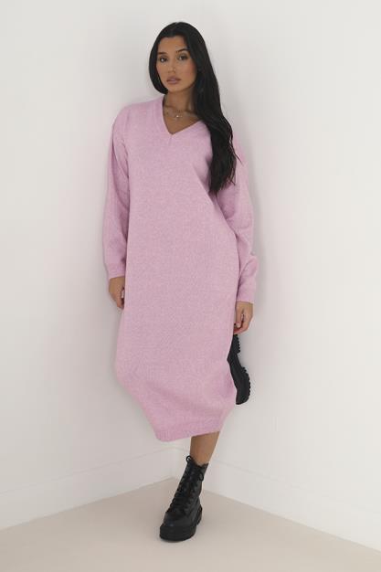 Brave Soul V Neck Oversized Knitted Midi Dress