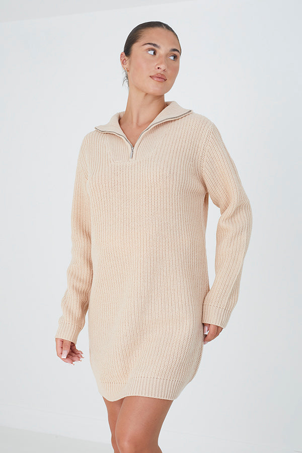 Quarter Zip Jumper Dress