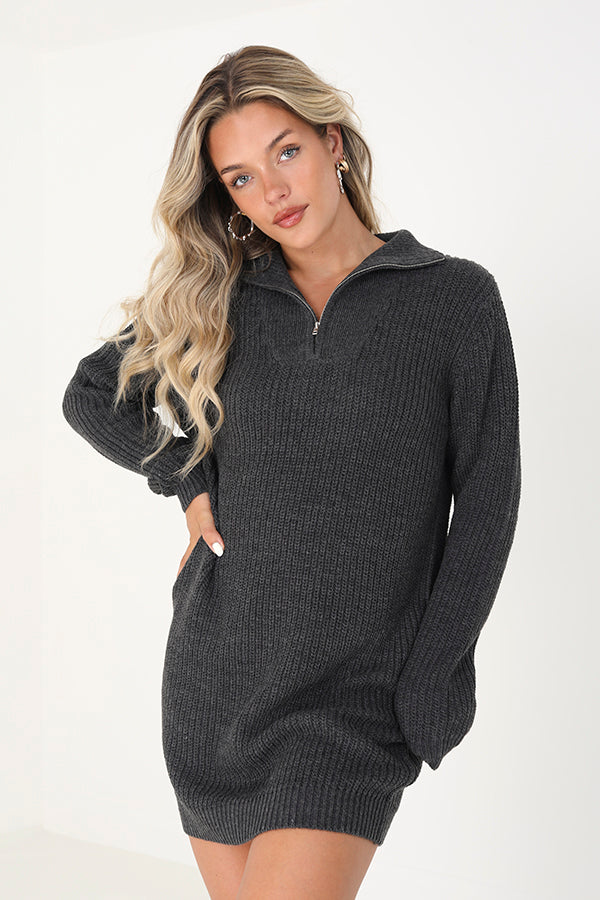 Quarter Zip Jumper Dress