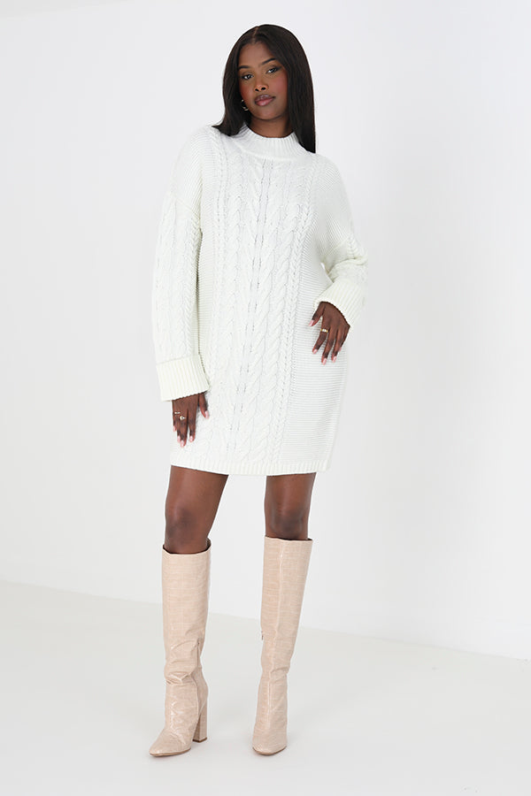Crew Neck Cable Dress