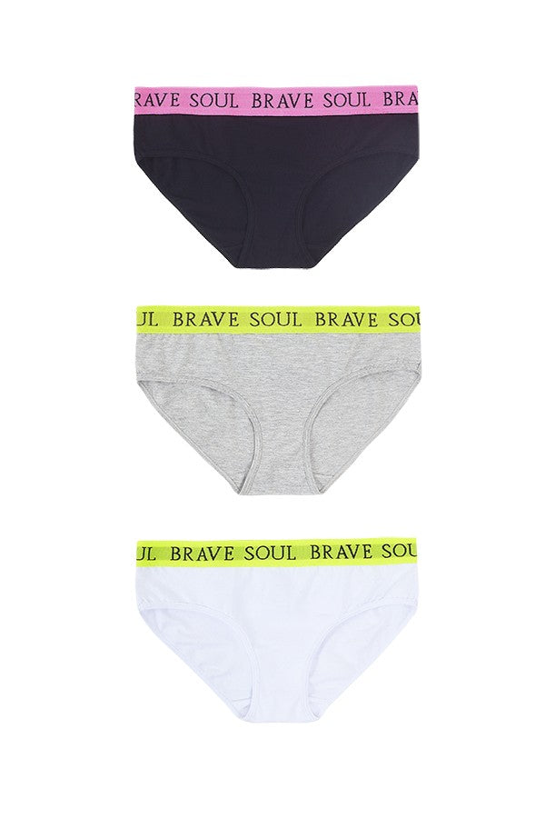 Neon Trim Three Pack Branded Briefs