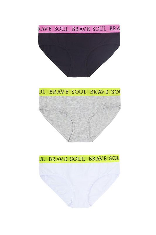 Neon Trim Three Pack Branded Briefs