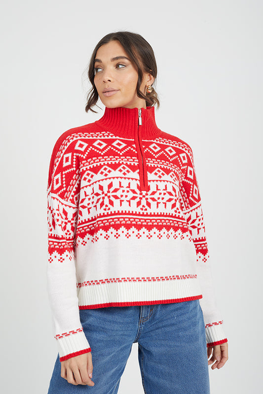 Ladies Brave Soul Red Knitwear