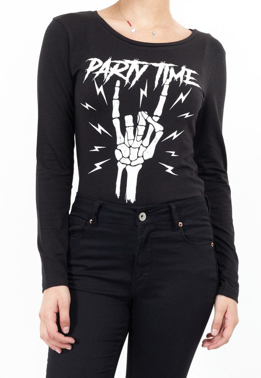 Halloween Slogan Print Long Sleeve Top