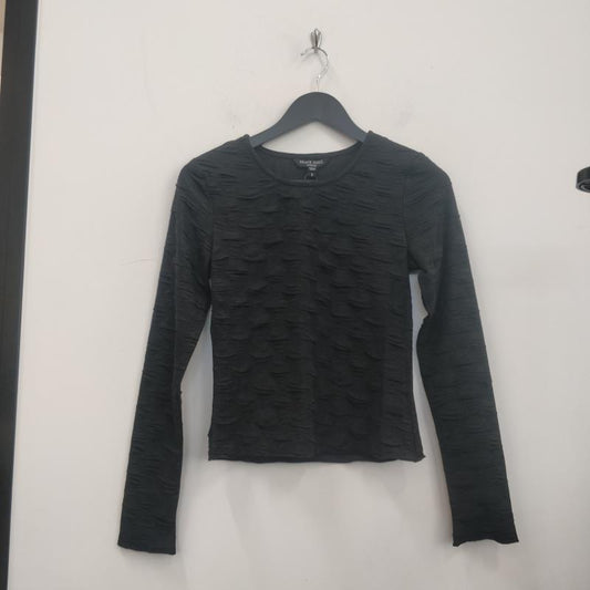 Crinkle Fabric Crew Neck Top
