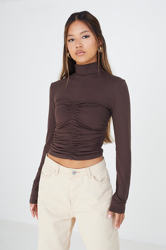 Long Sleeve High Neck Top